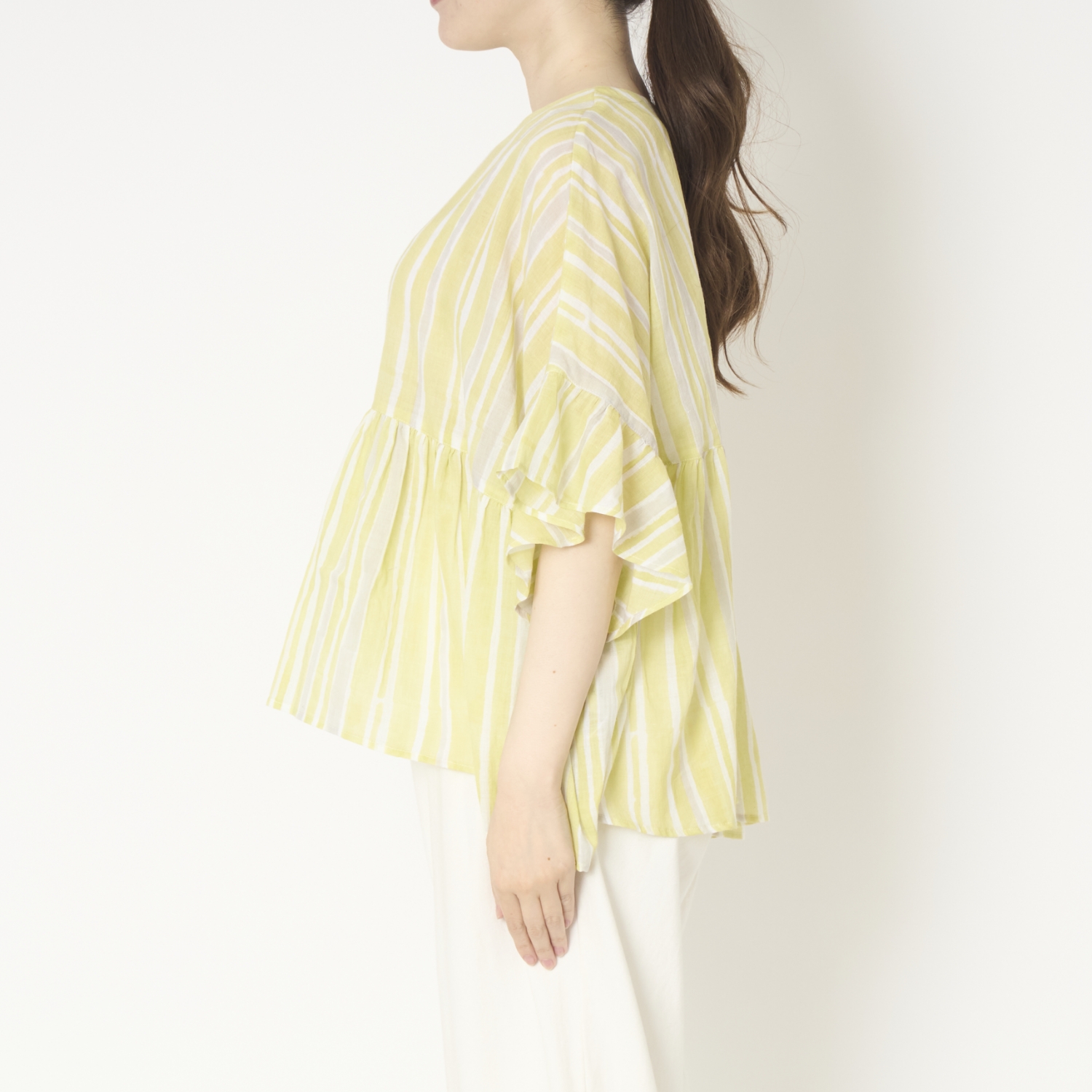 Kilka×kapuwa/風が通るカディーコットンブラウス STRIPE